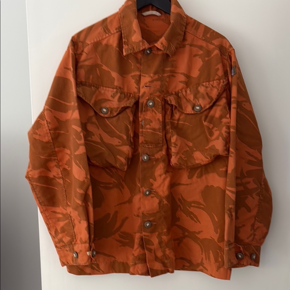 Orange and brown Camouflage vintage military jacket